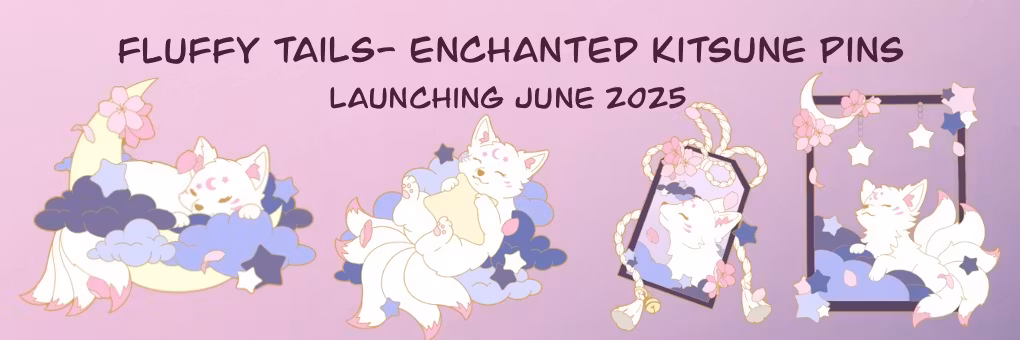 Fluffy Tails- Enchanted Kitsune Pins