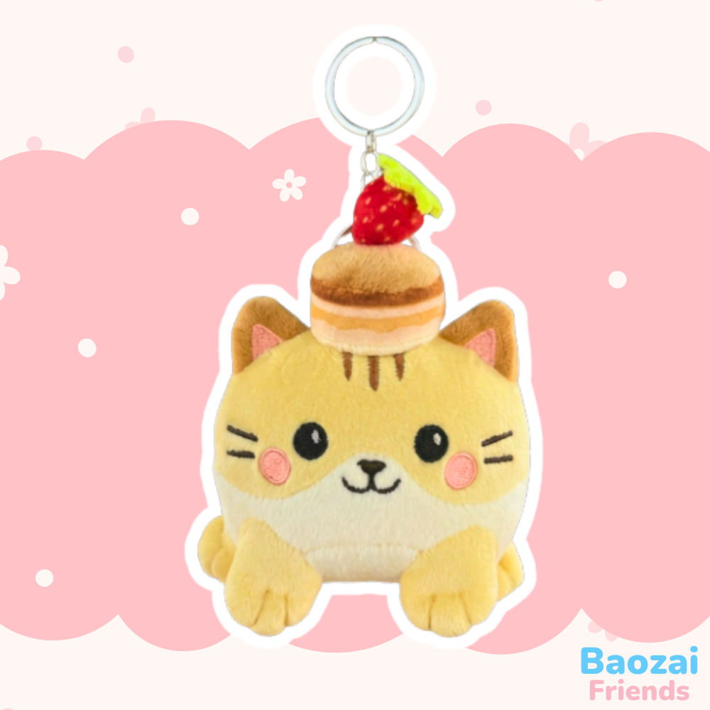 Shorti the Strawberry Shortcake Cat Plushie Keychain (4")