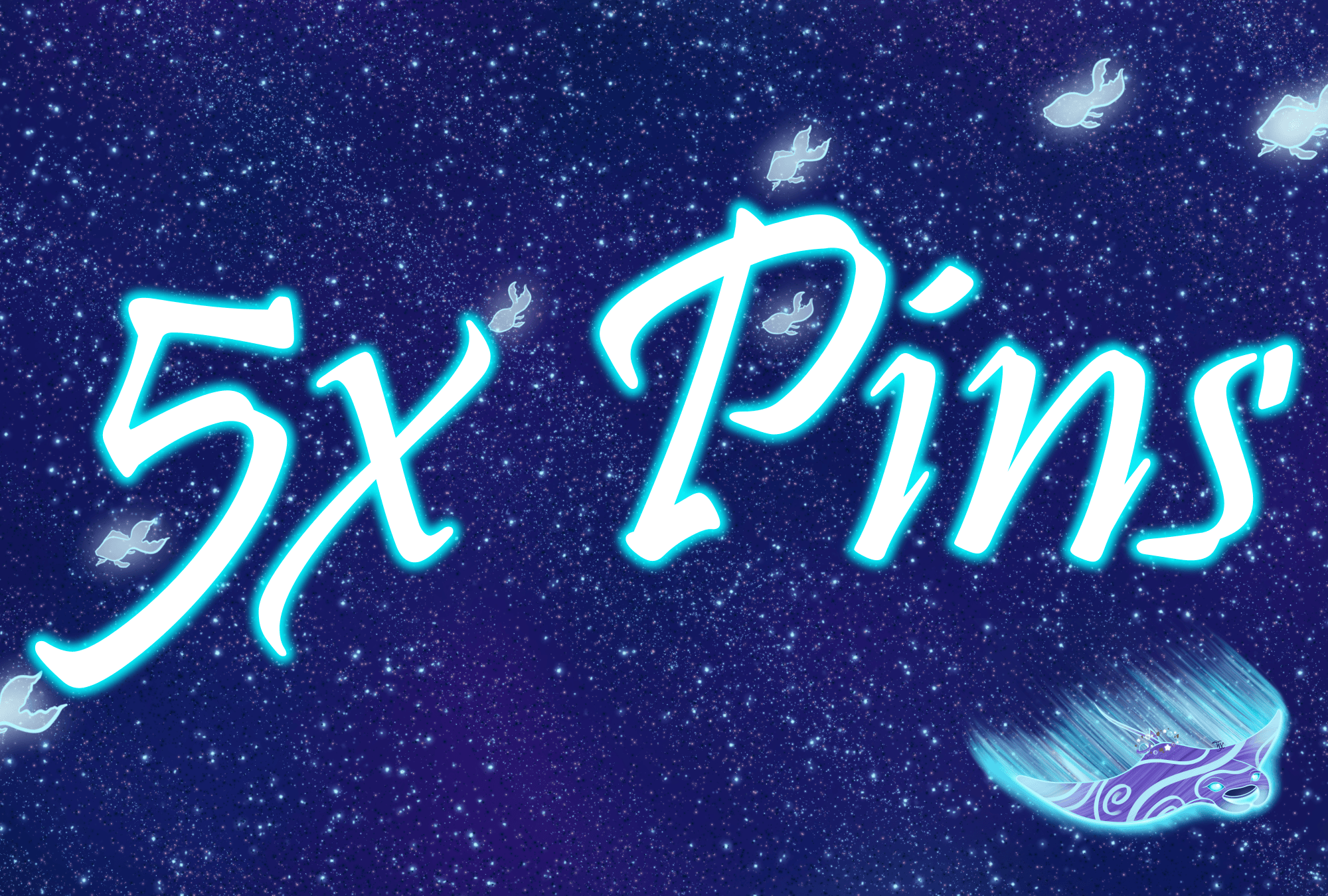 Pin : 5x Enamel Pins (Over 2cm)