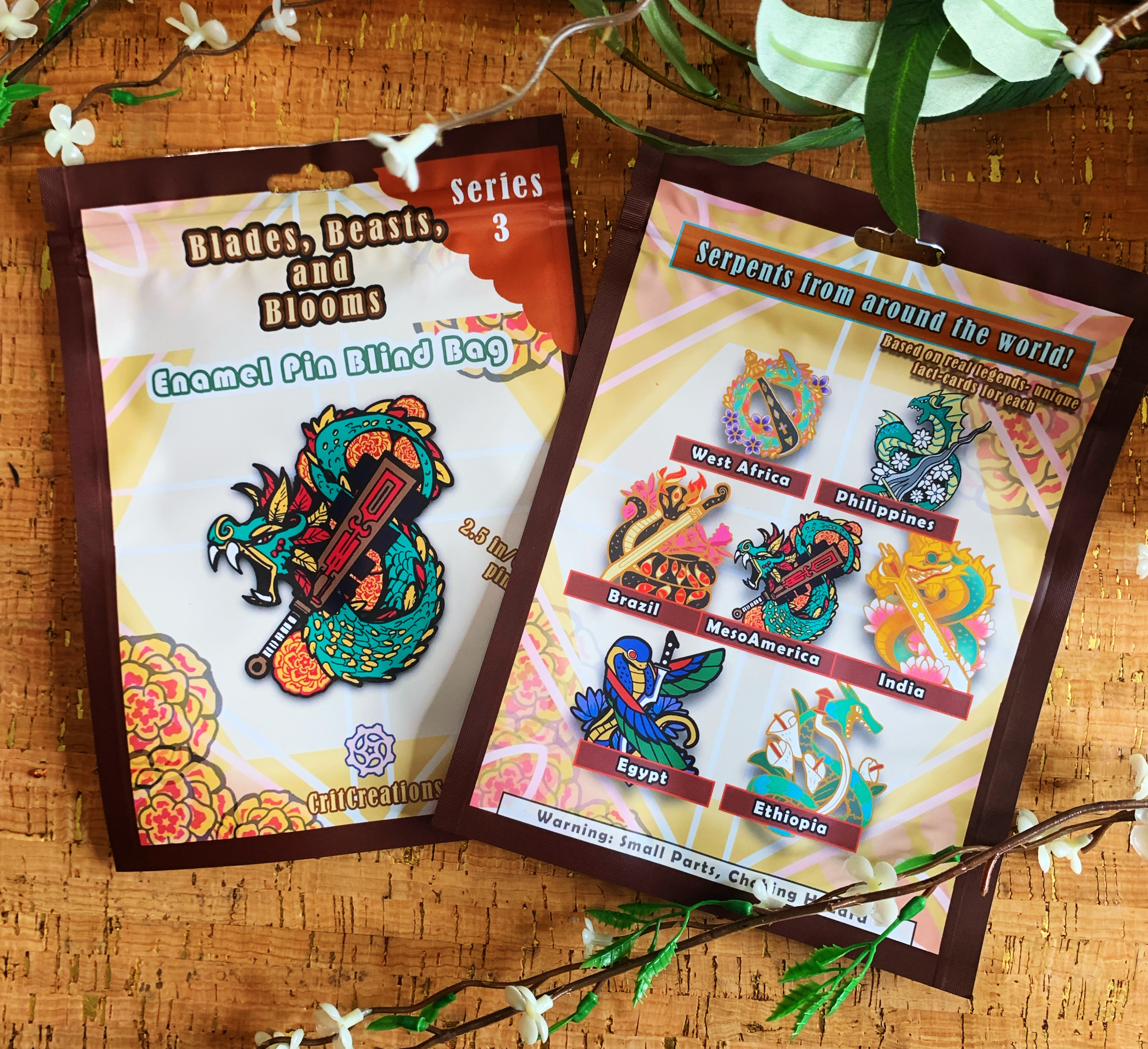 Blades, Beasts, and Blooms 2.5in Series 3 Enamel Pin Blind Bag 