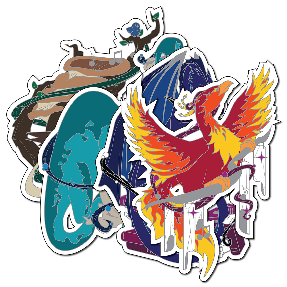 Mythical Bards Series 1 - Set of 4 Die Cut Stickers