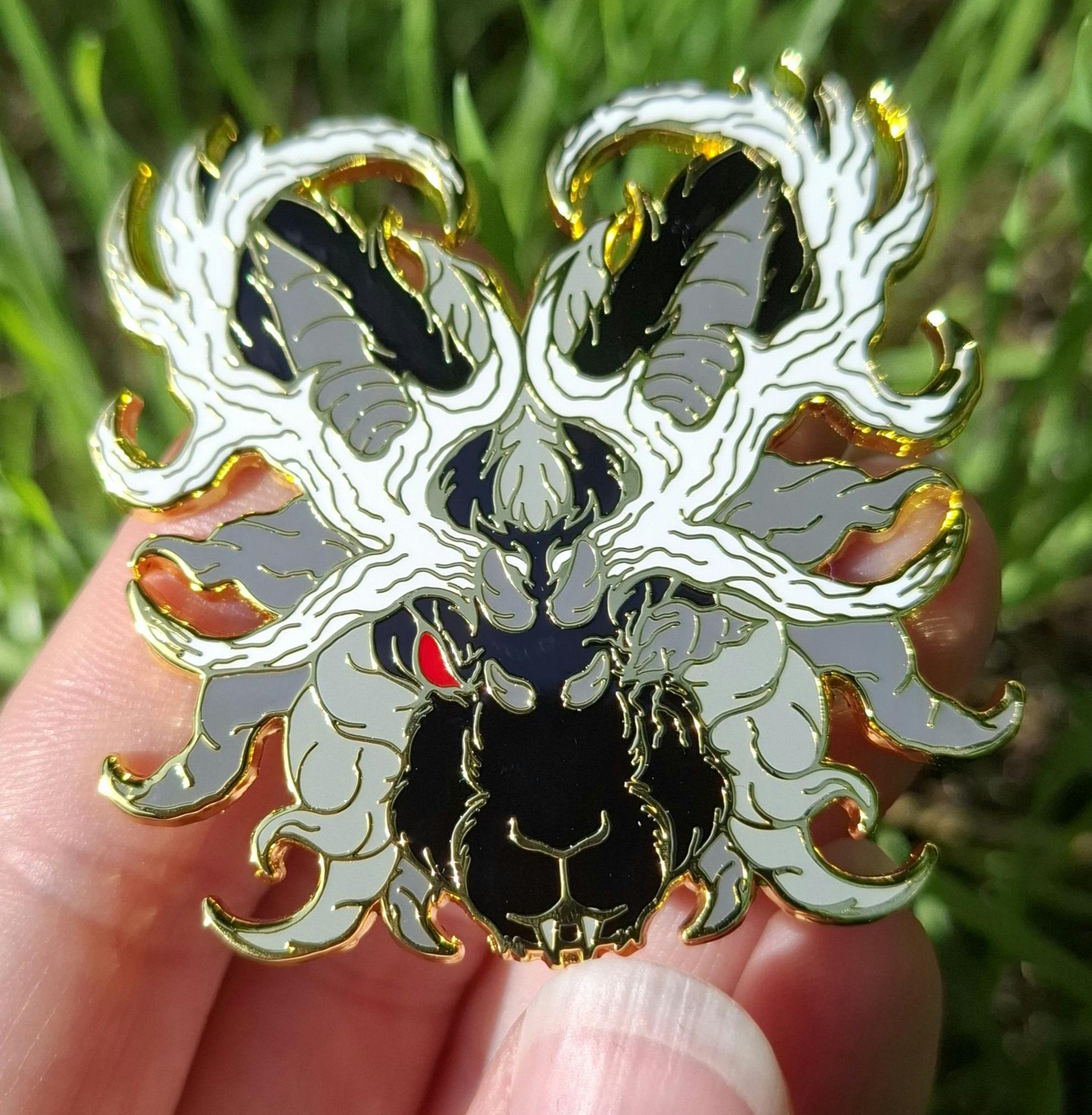 Gold Distorted Jackalope Pin
