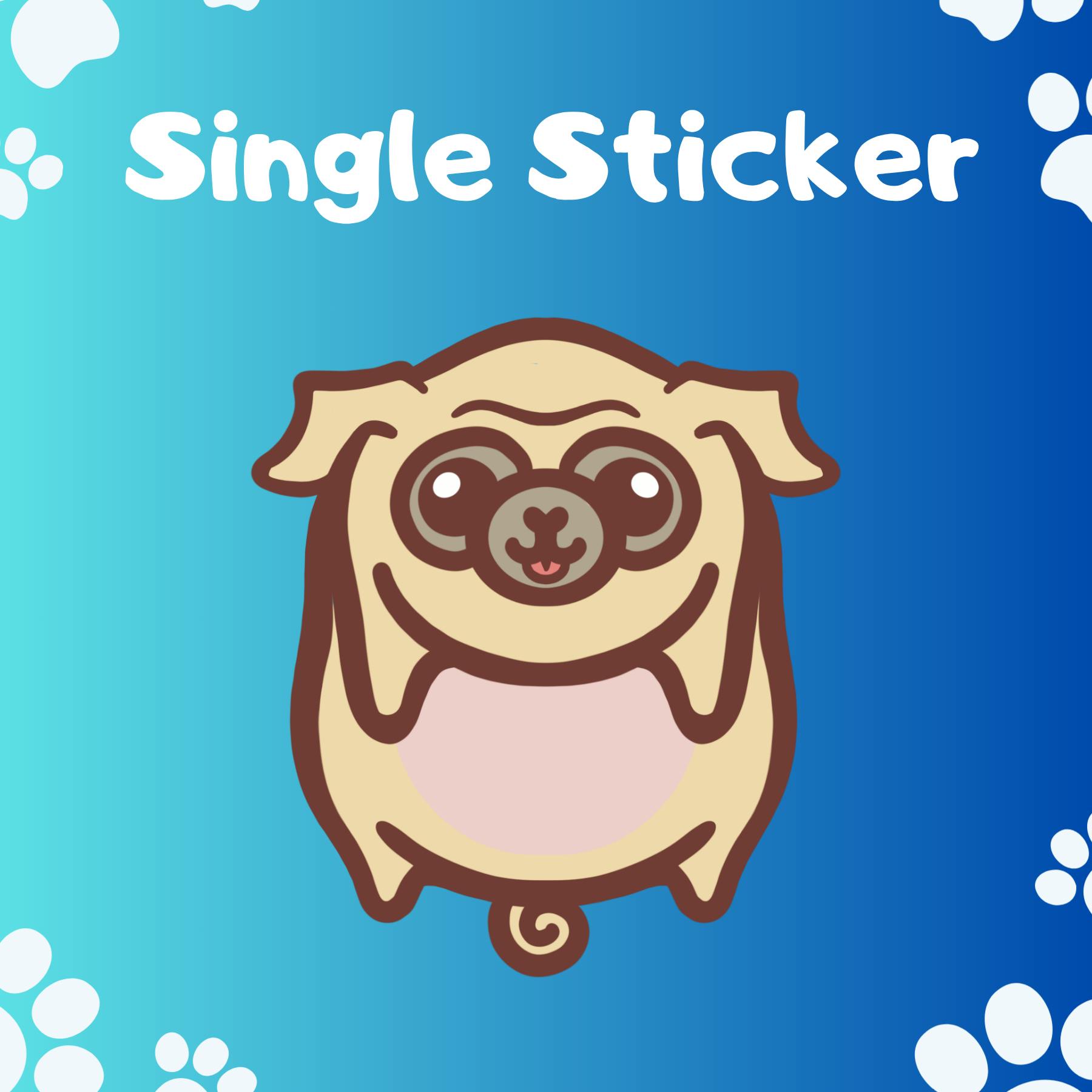 Single Pug Sticker
