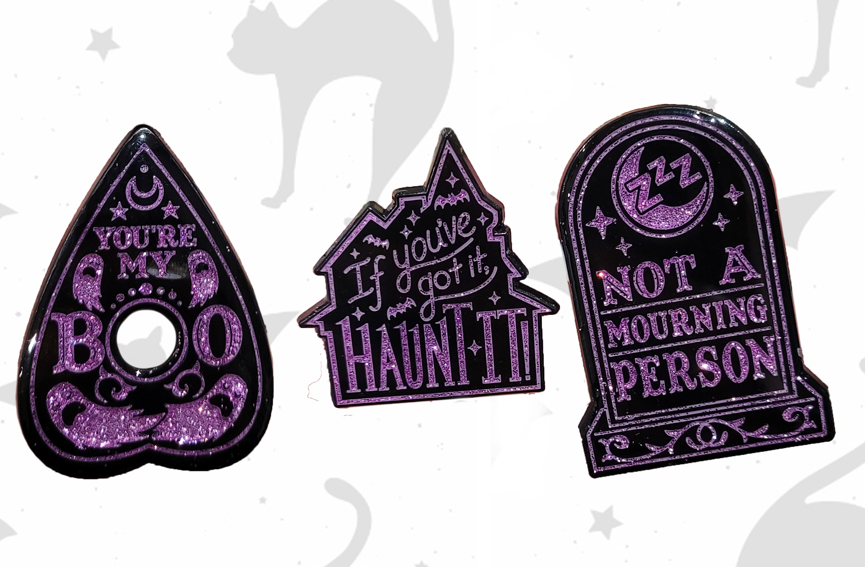 Grimdale Graveyard enamel pins