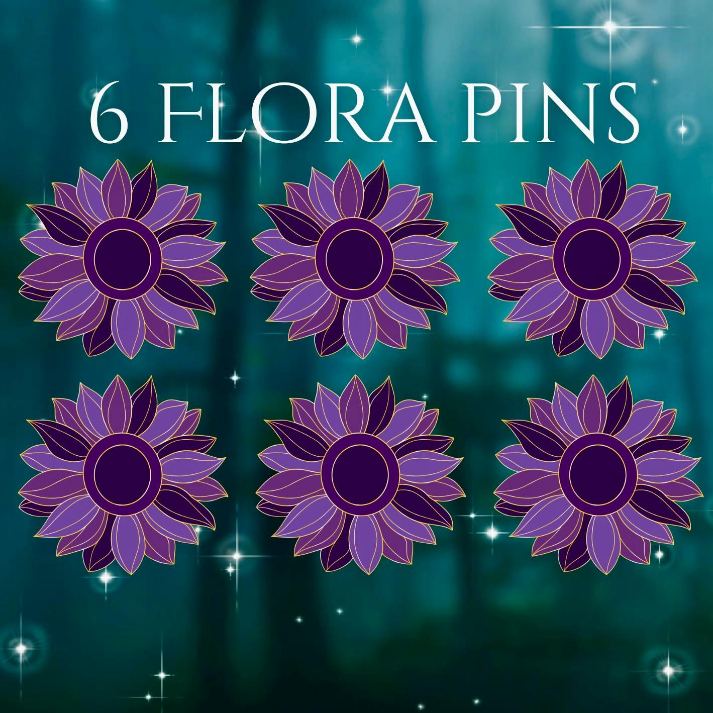 Six Flora Pins