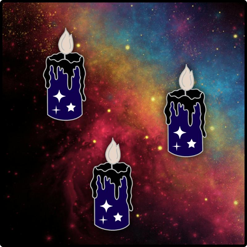 Candle Trio Blue Variant Mini Pins
