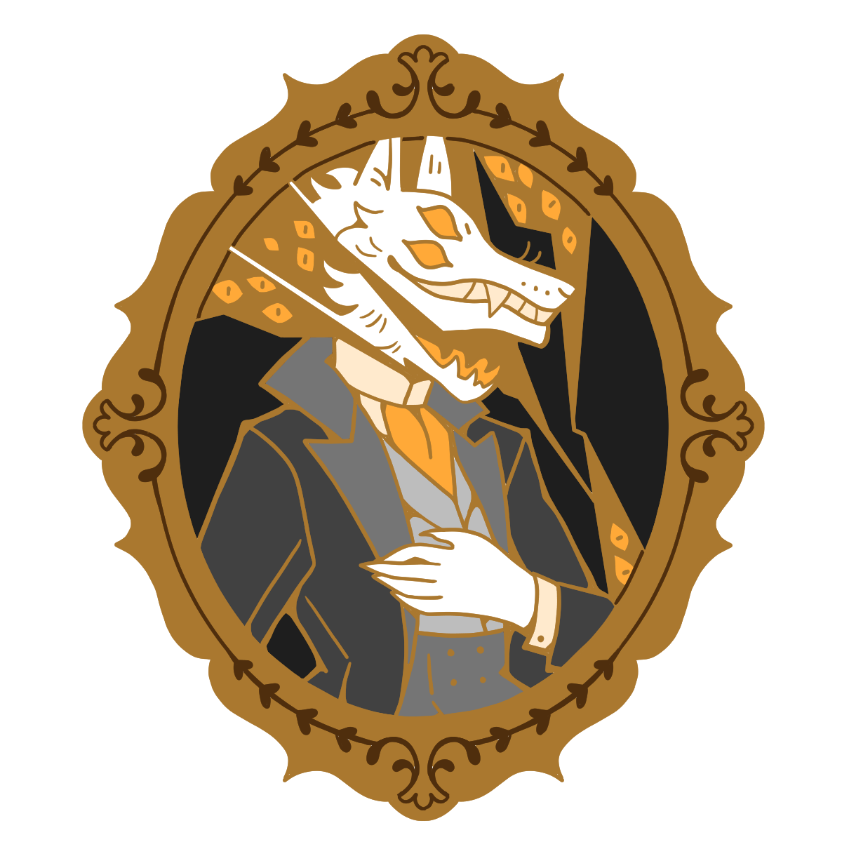 Nightmare Portrait Pin - Gray Variant