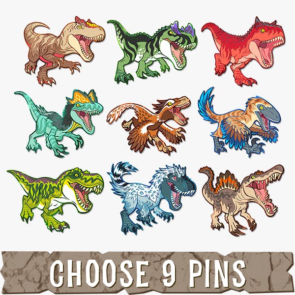 🦖 Choose 9 Pins