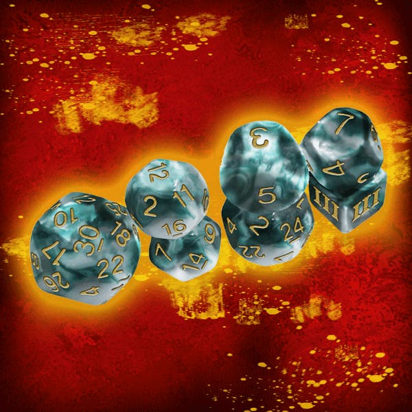 Thracian Smoky Sacrifice Dice Set, DCC Funky 7
