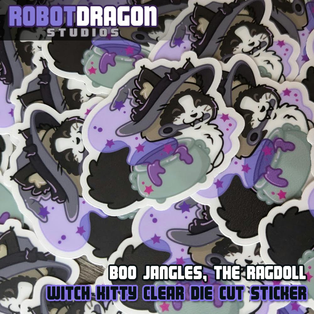 Boo Jangles Witch Kitty Sticker