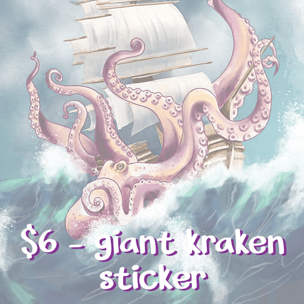 Giant Kraken vinyl sticker