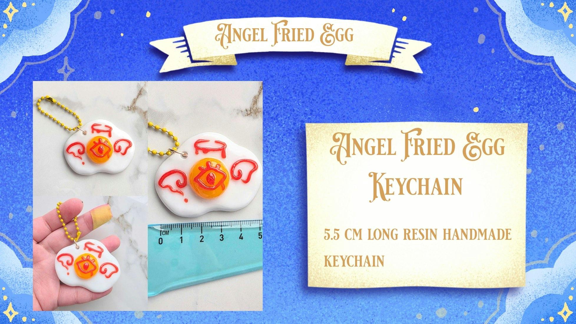 Angel Fried Egg Keychain