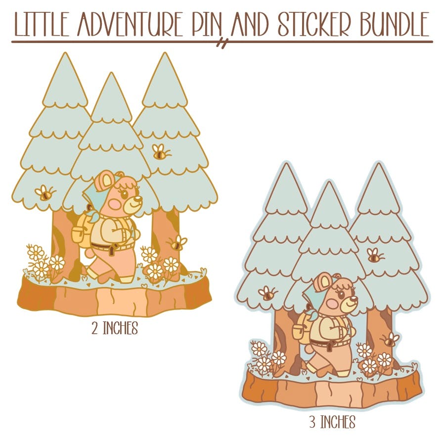 Little Adventure Pin and Sticker Bundle