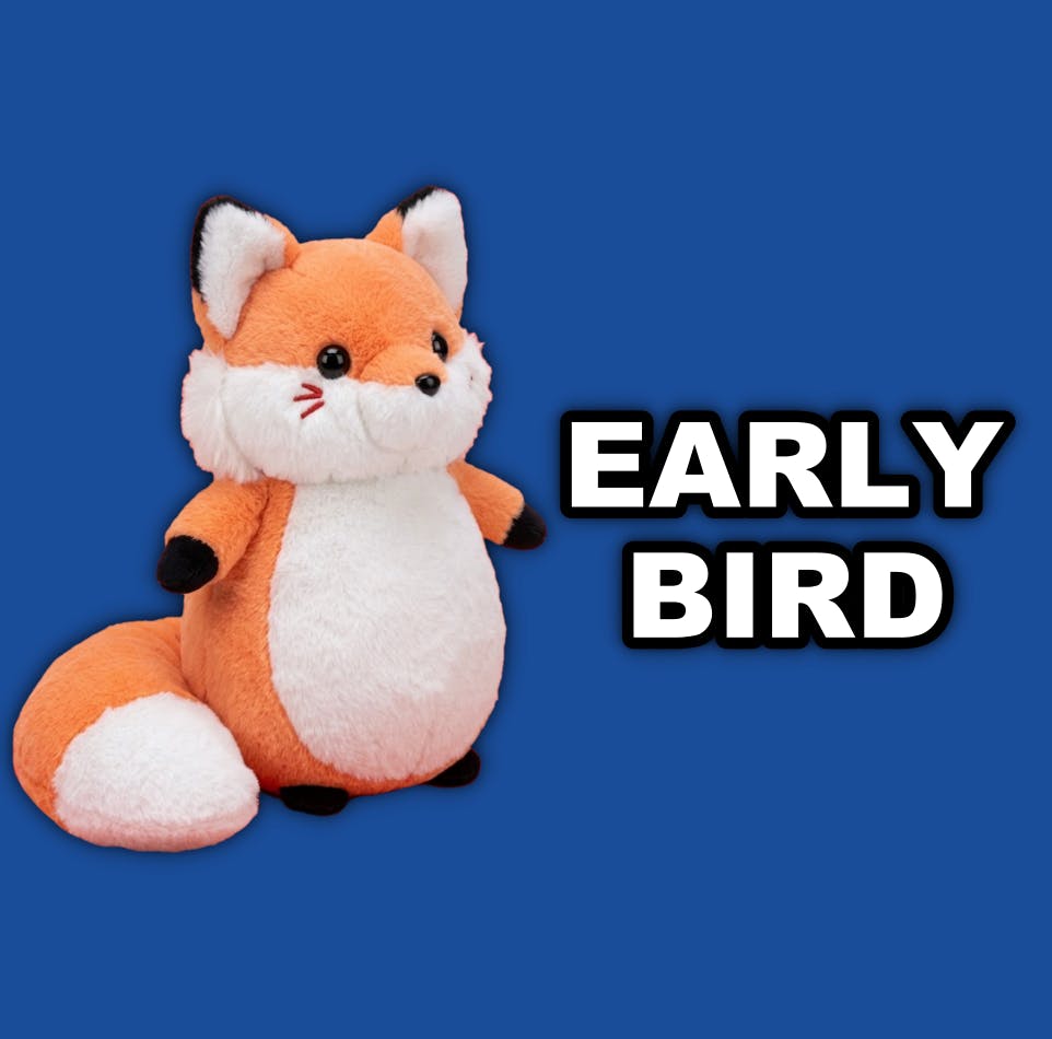 EARLY BIRD - 1 Mega-Mop Fox Plushie