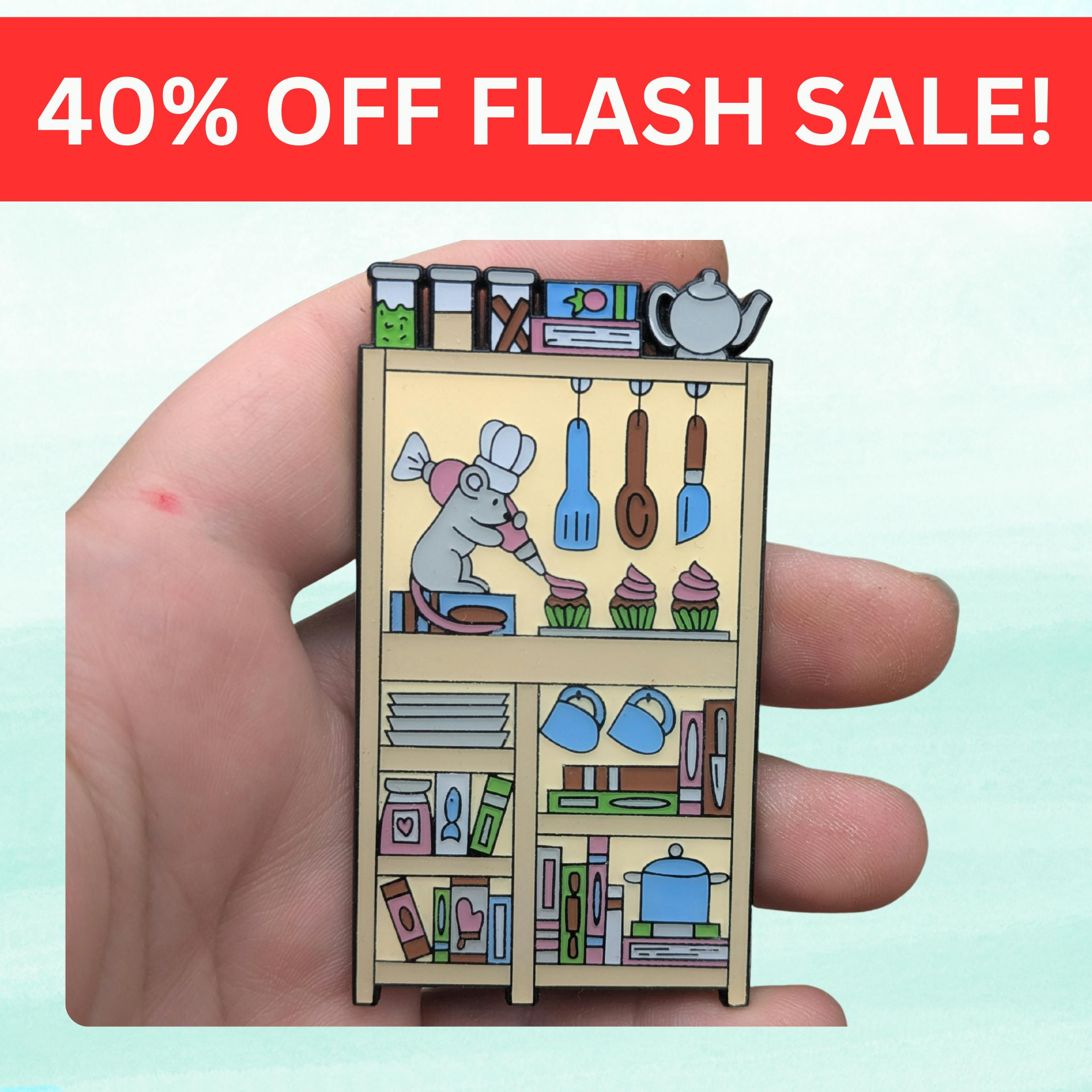 FLASH SALE: Cooking Bookcase Enamel Pin