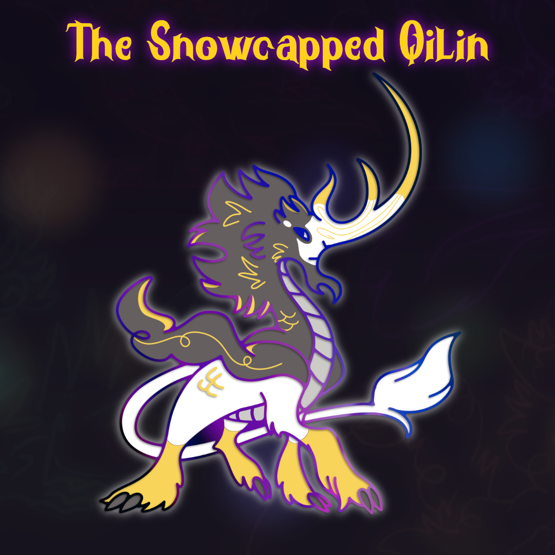 Snowcapped Qilin Glowy Rainbow Pin