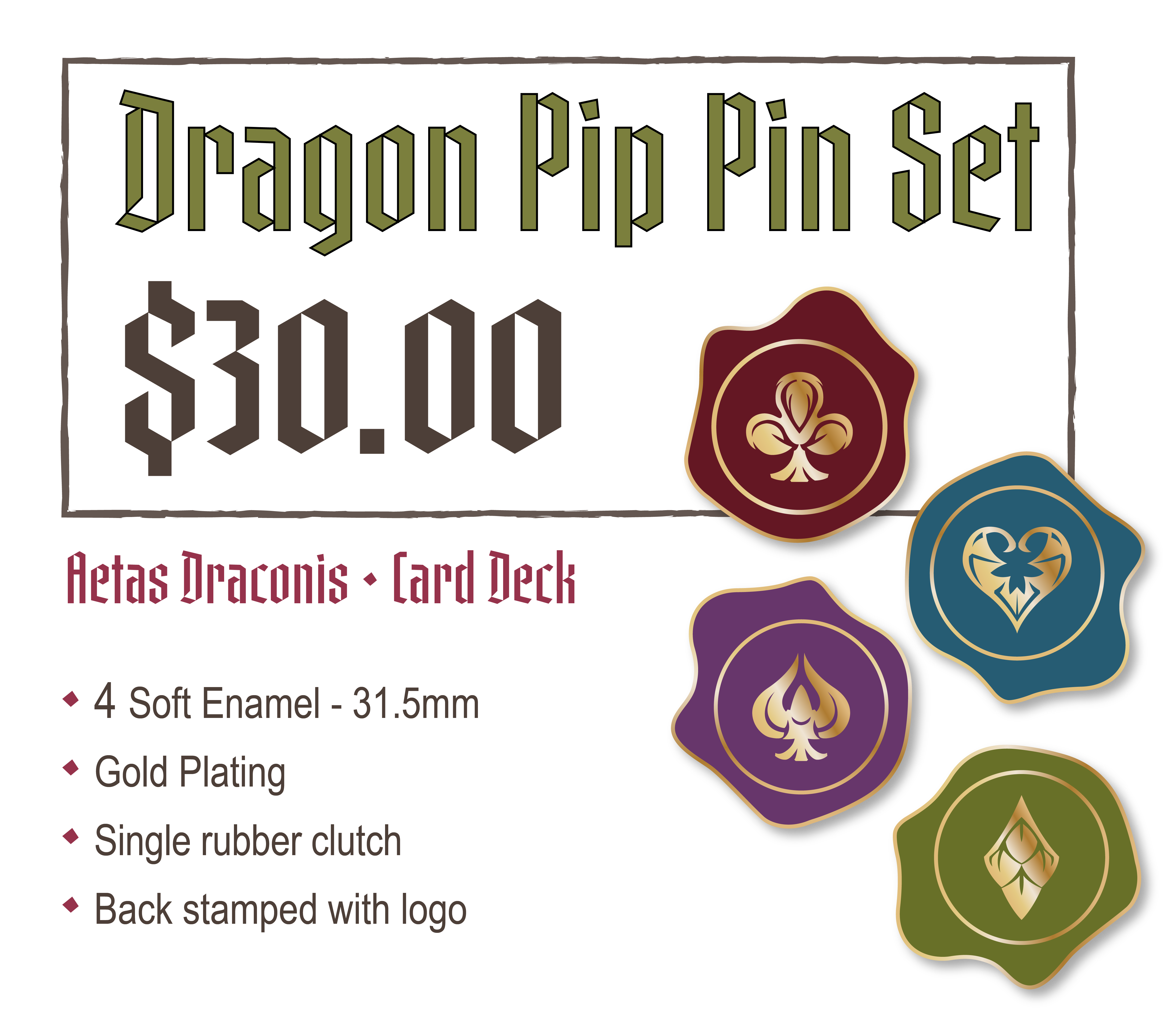 ✦ Aetas Draconis Pips Pin Set 