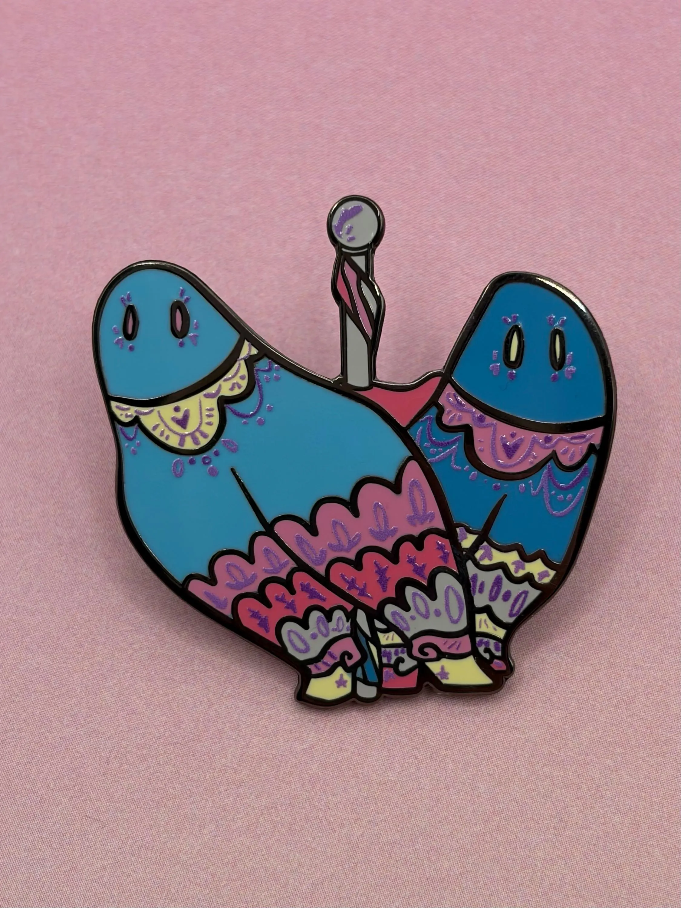 Genderflux pride flag Fresno nightcrawlers enamel pin
