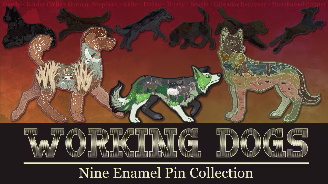 Working Dogs Enamel Pins