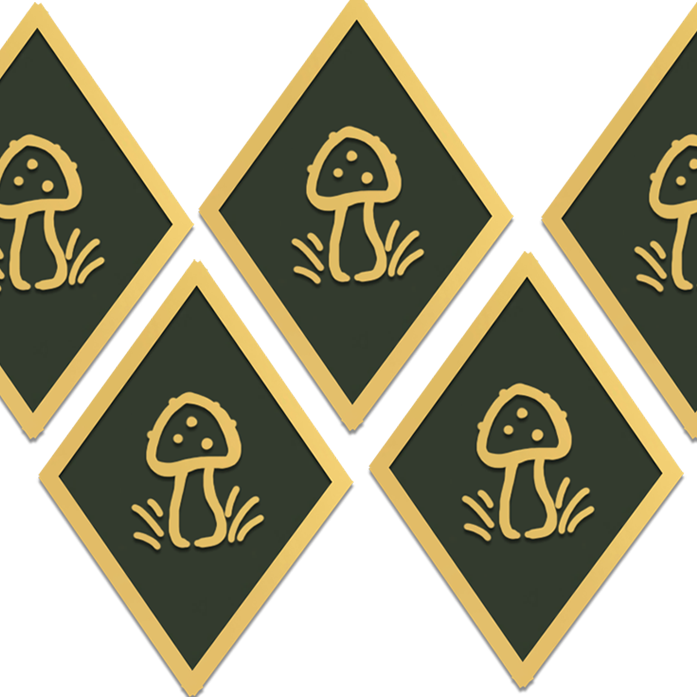 5x Fungi & Faerie Mushroom Pin