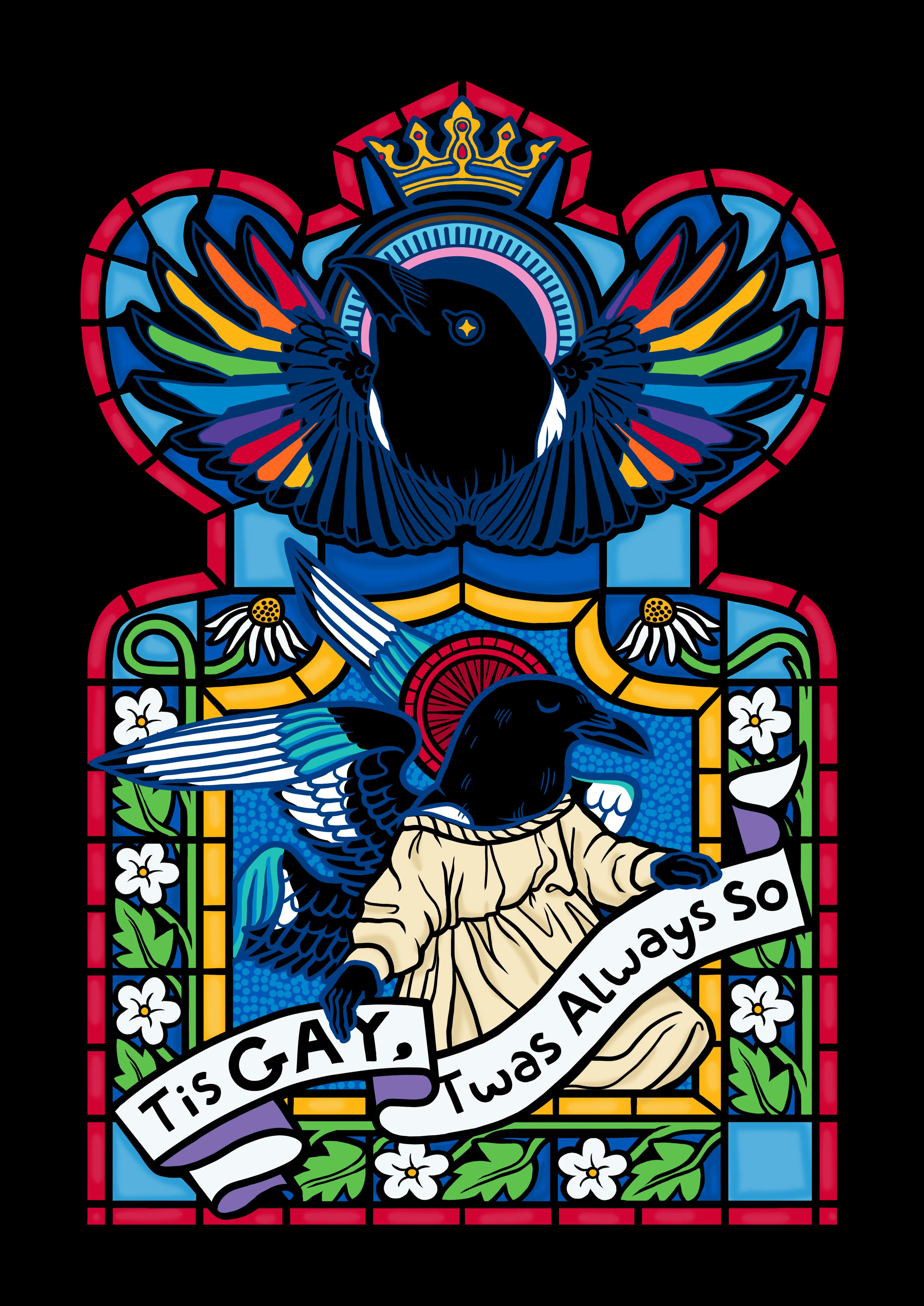 Magpie 'Tis Gay' Print