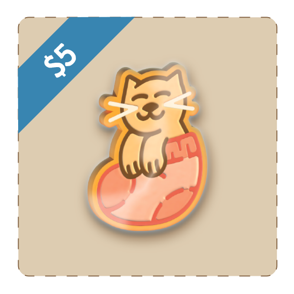 Cat-in-Sock Pin