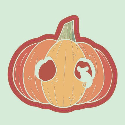 Brushed Gold Pumpkin Sticker	