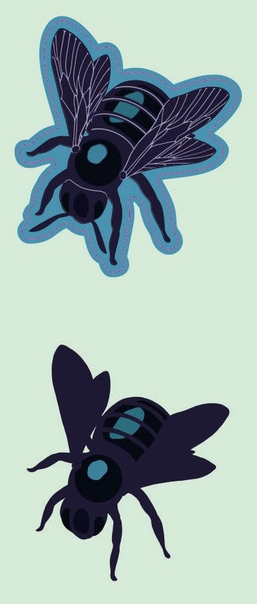 Matte Holo Carpenter Bee Sticker	