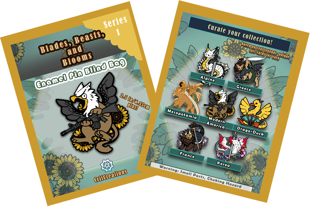 Blades Beasts and Blooms 2.5in Enamel Pin Blind Bag Series 1: Critters