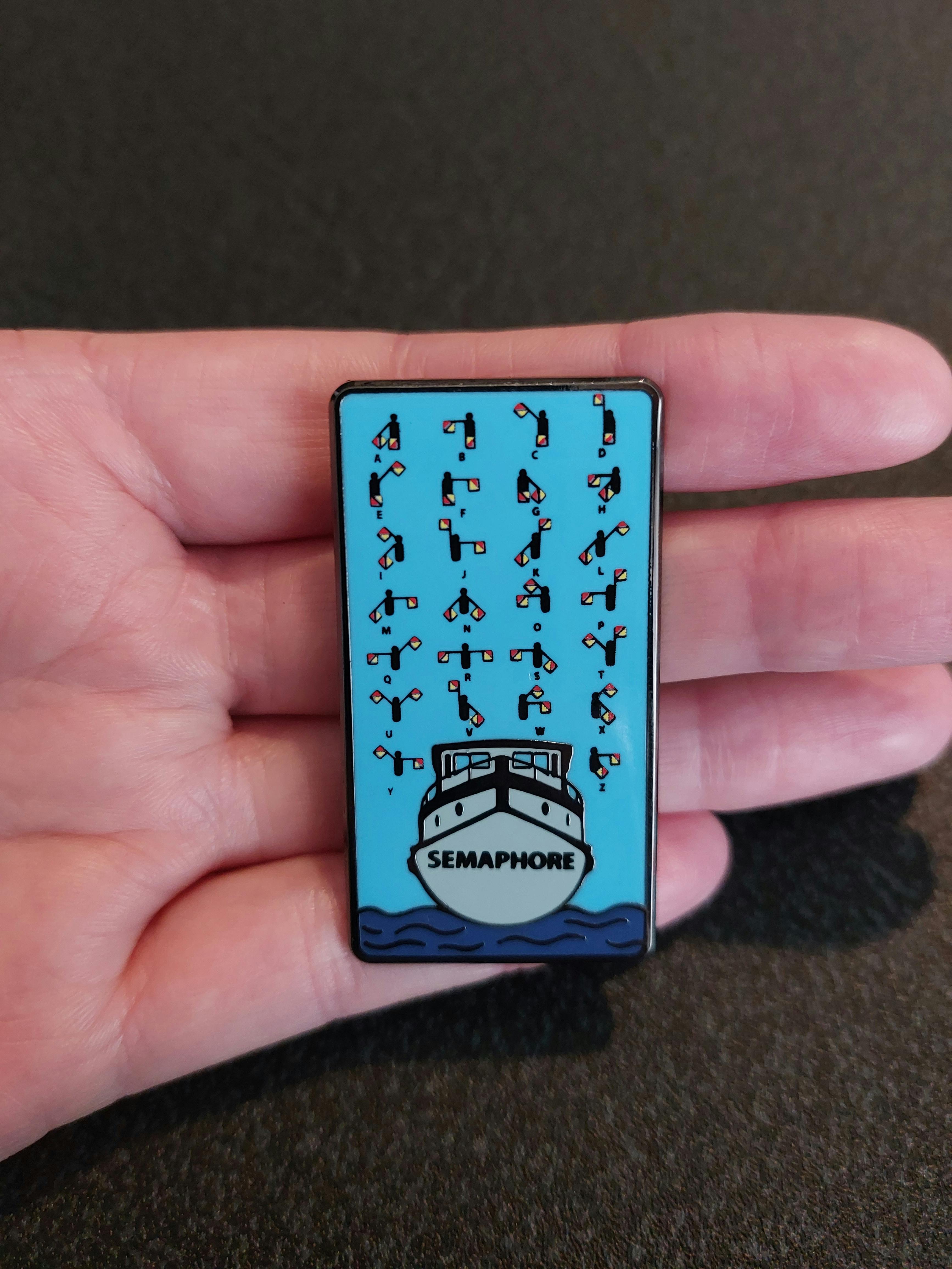 Semaphore Enamel Pin