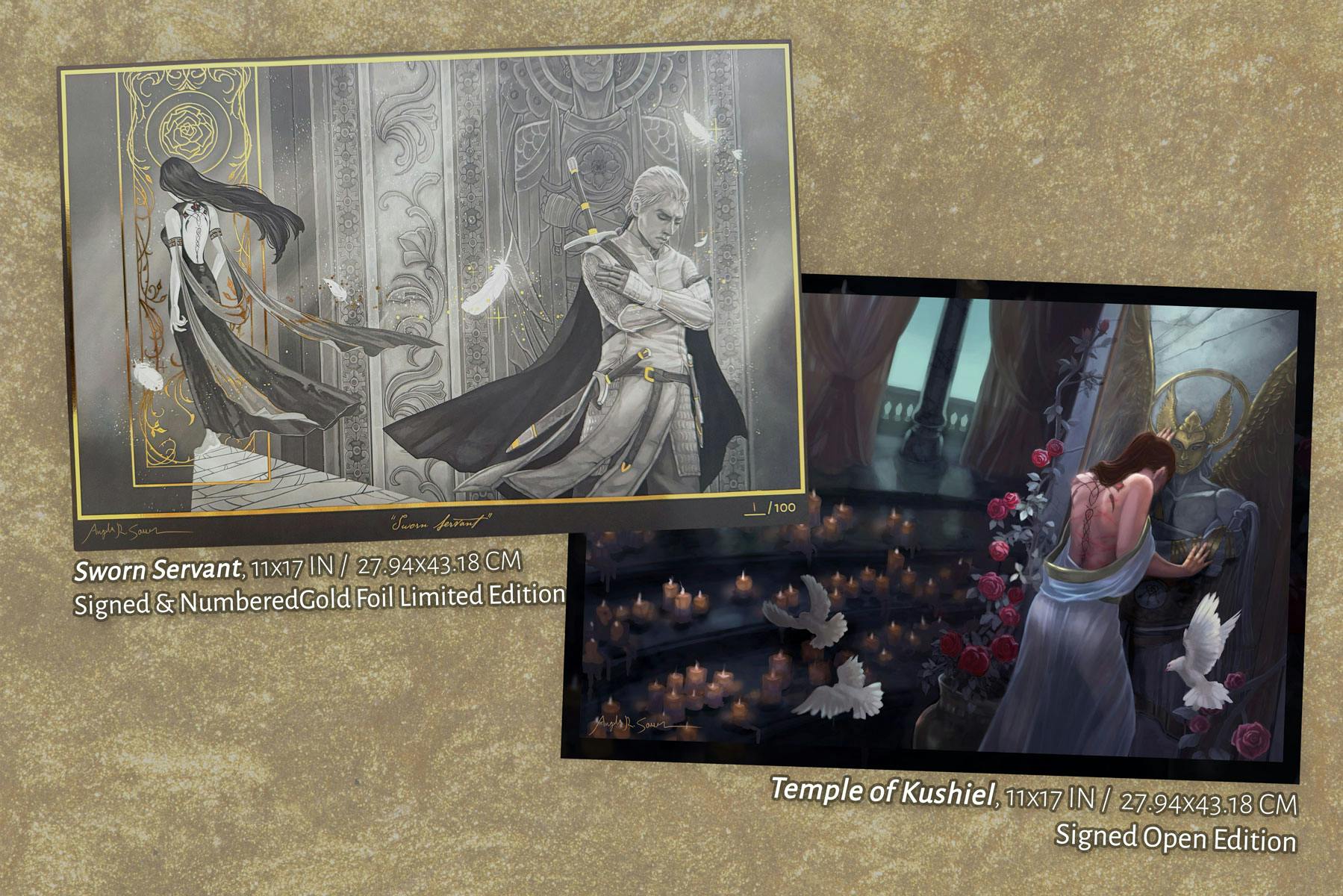 THE ADEPT - "Sworn Servant" LE Print + "Temple of Kushiel" Signed Open Edition Art Print