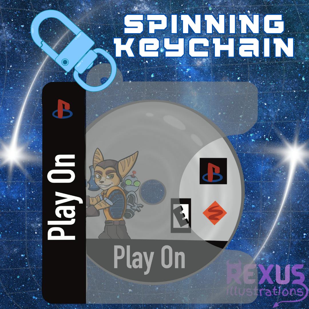 Ratchet 2.5"x2.3" Spinning Acrylic Keychain