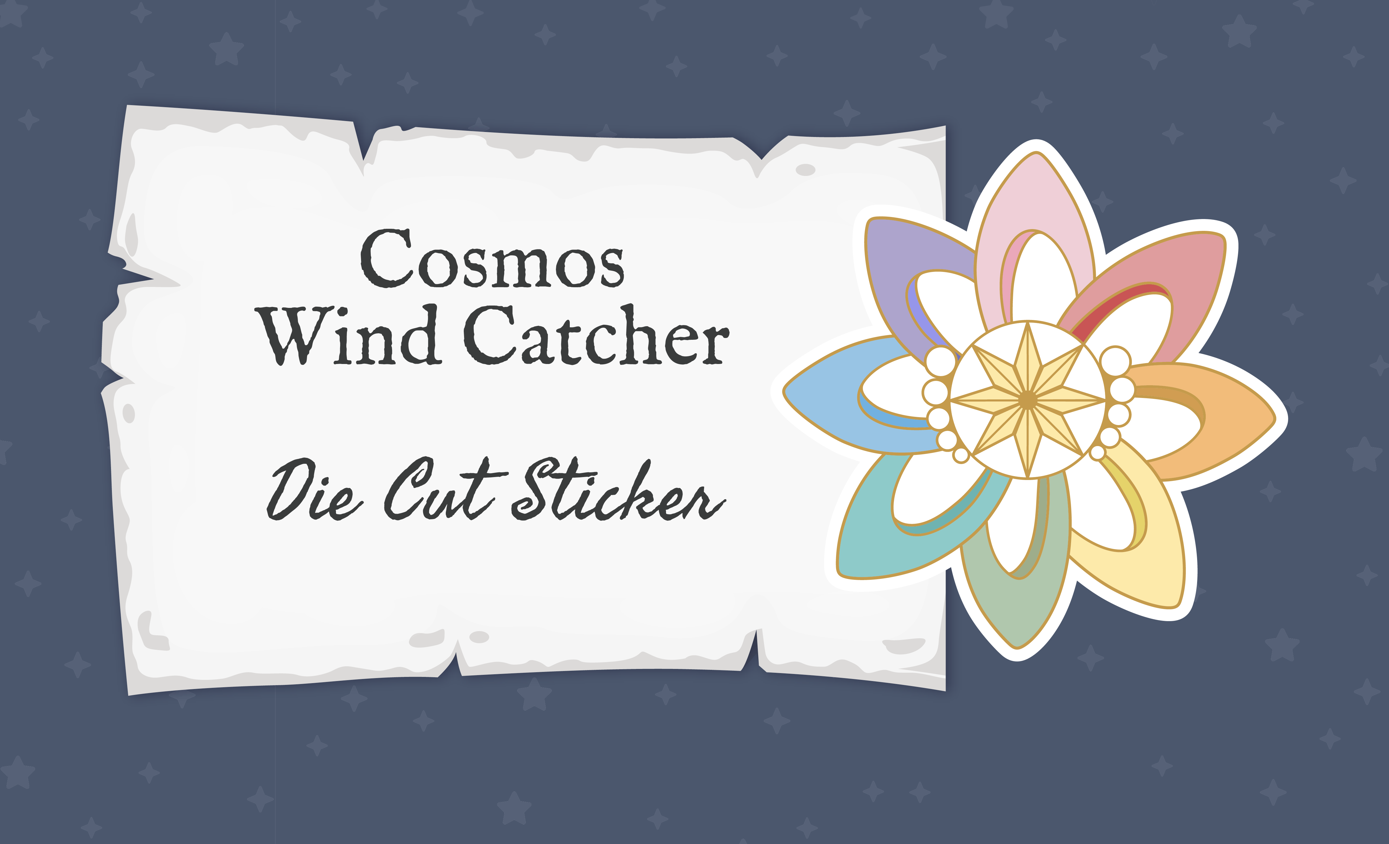 ✦ Cosmos Wind Catcher Die Cut Sticker