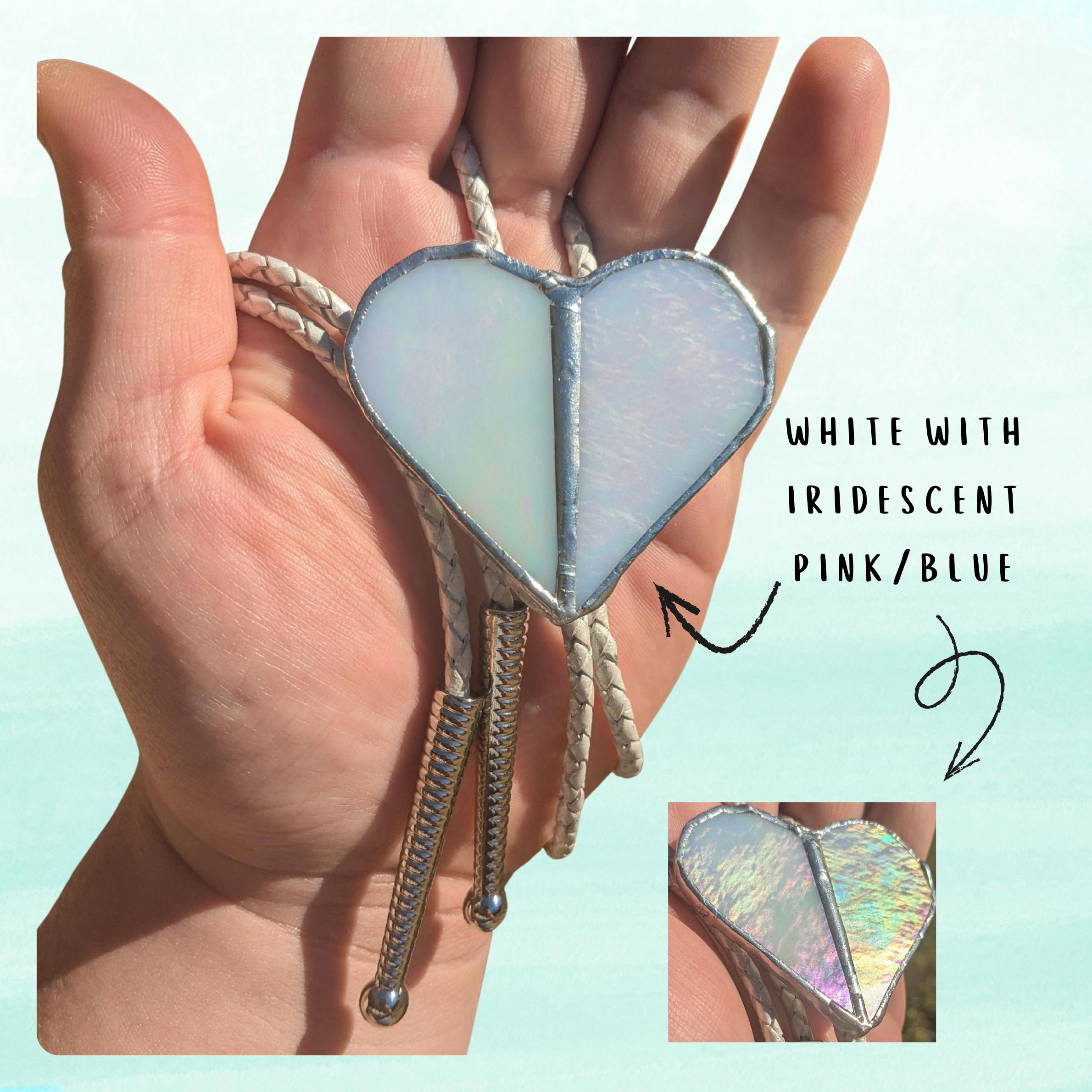 Iridescent Heart Bolo Tie
