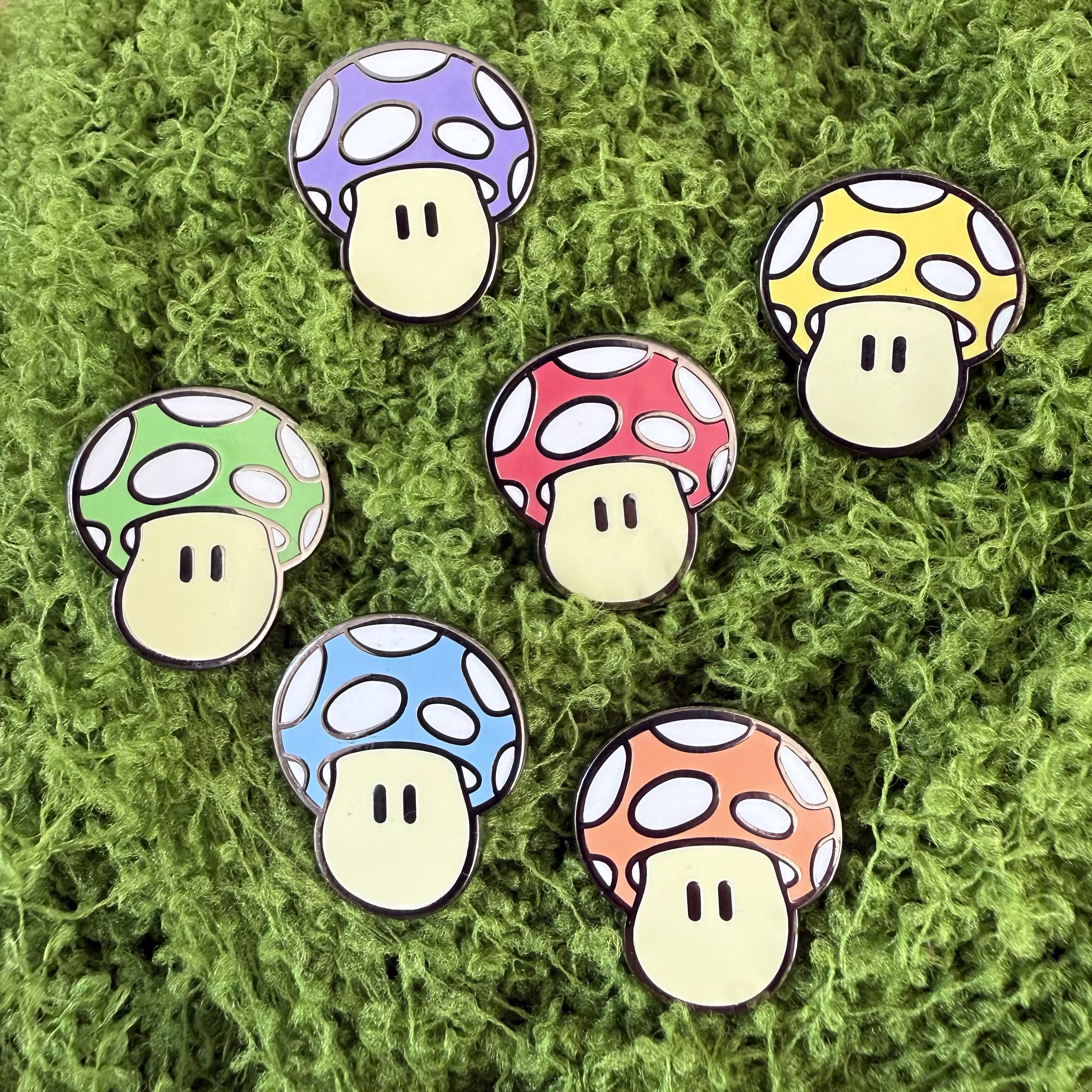 ✦ Pride Mushi Power Pins - Set of 6