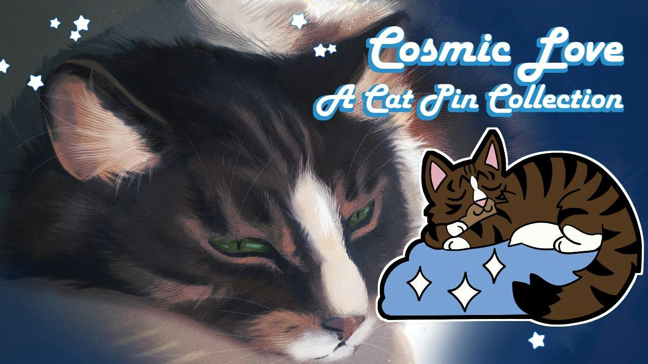 Cosmic Love- A Cat Enamel Pin Collection