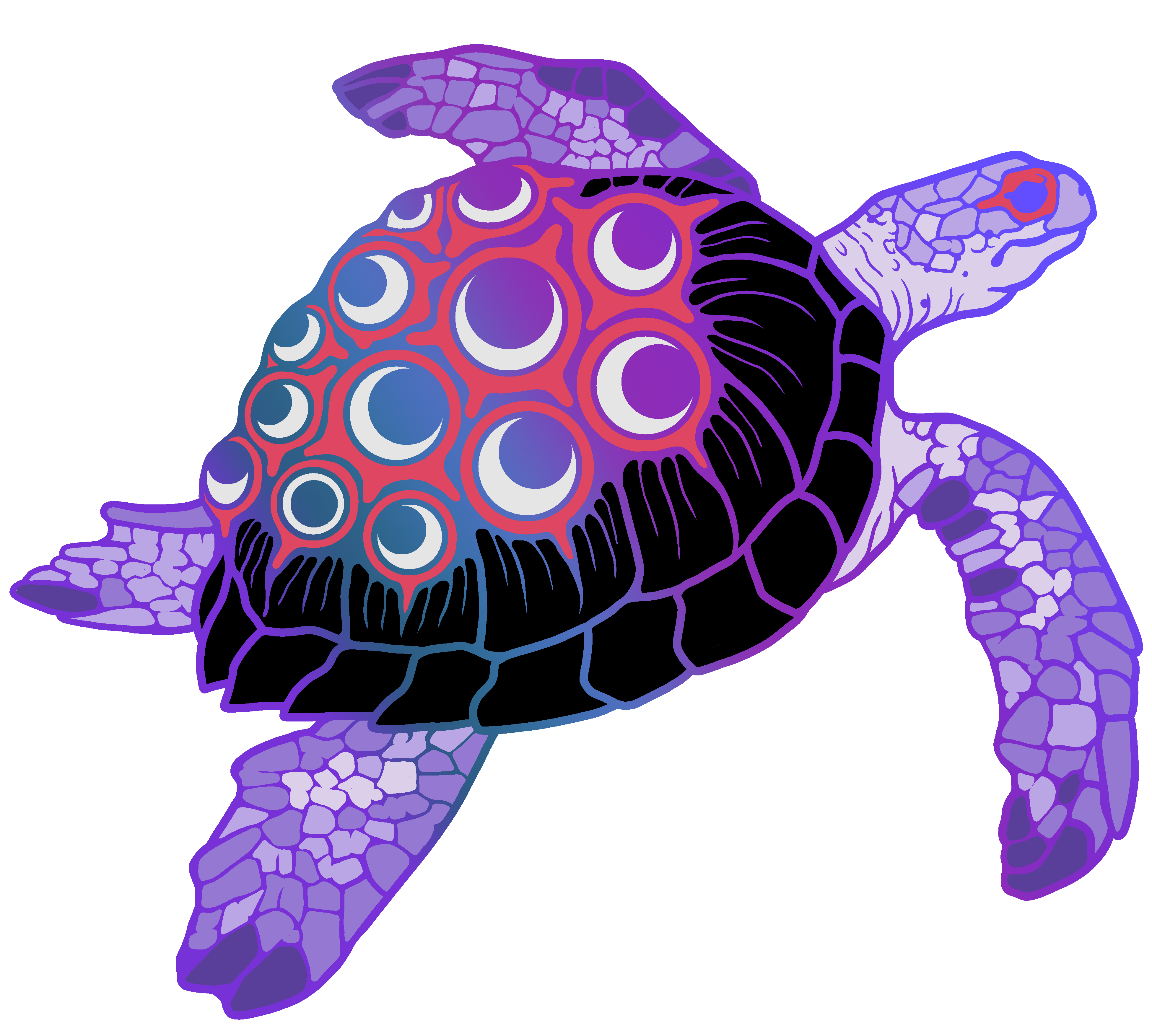 Turtle pin - rainbow