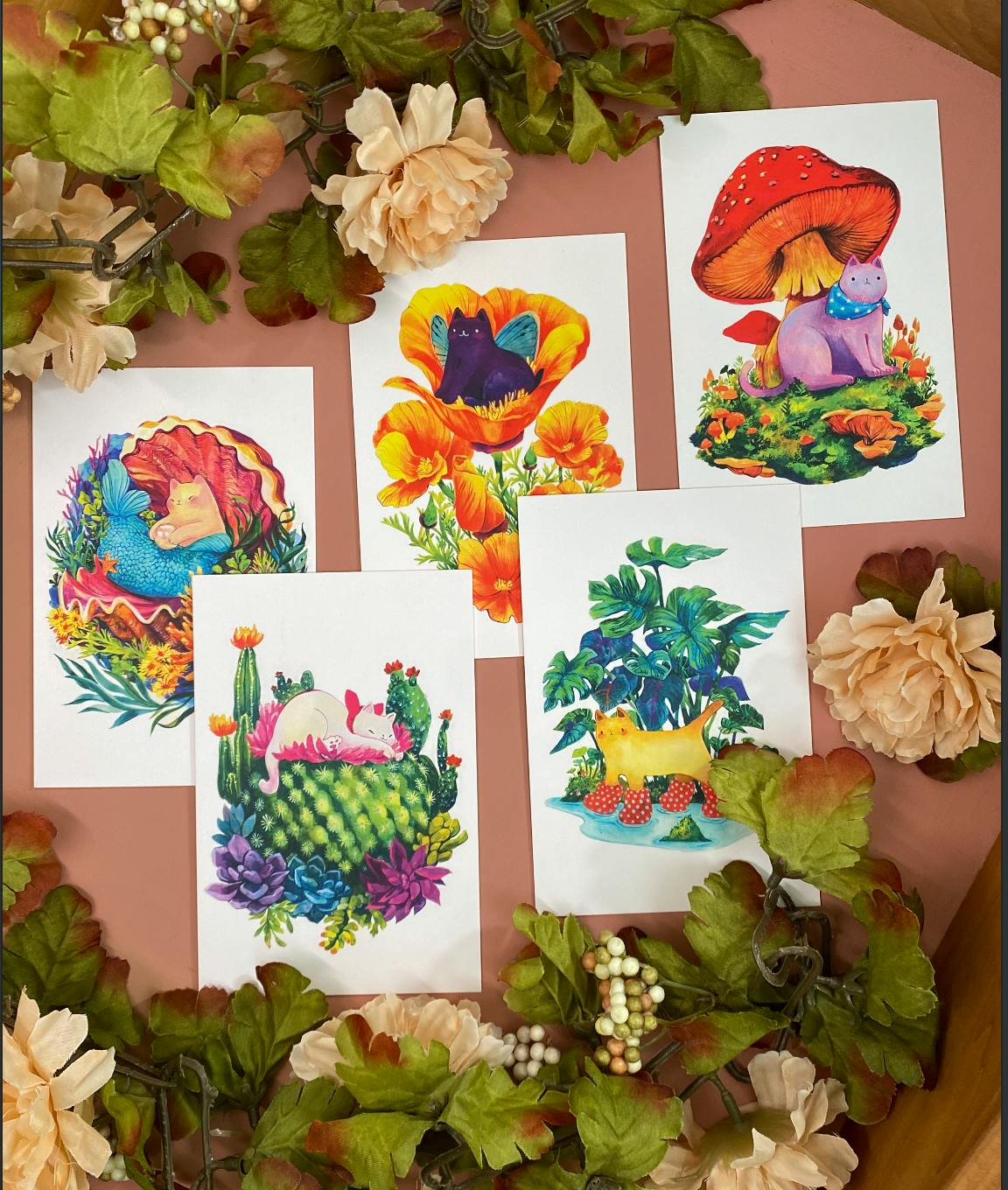 Flora Feline Postcard set 