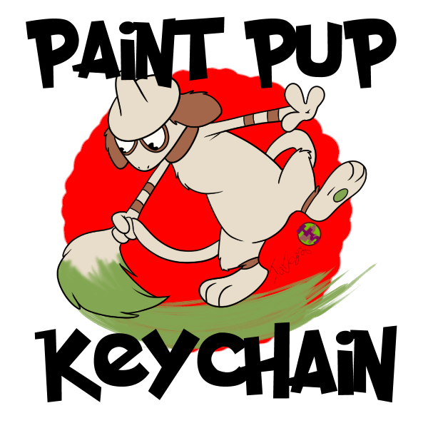 Painter Pup Acrylic Keychain