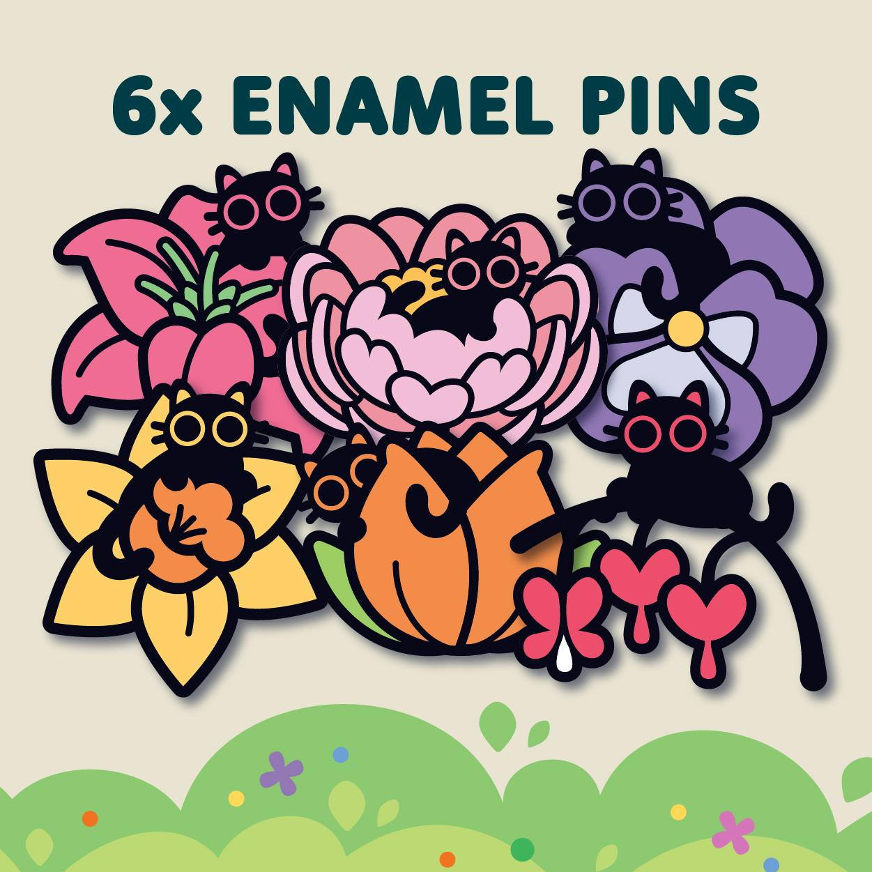 Six Enamel Pins