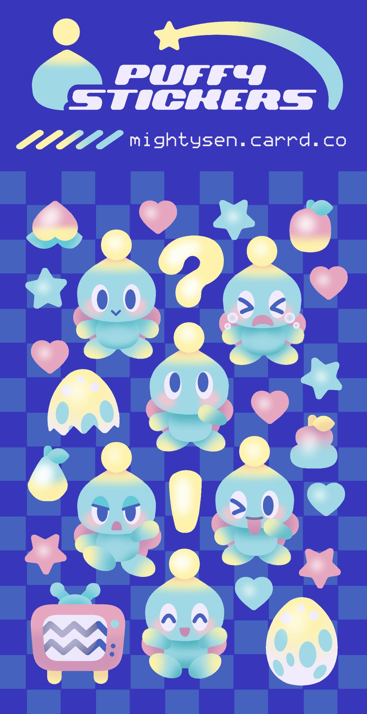 NEUTRAL CHAO PUFFY STICKERS