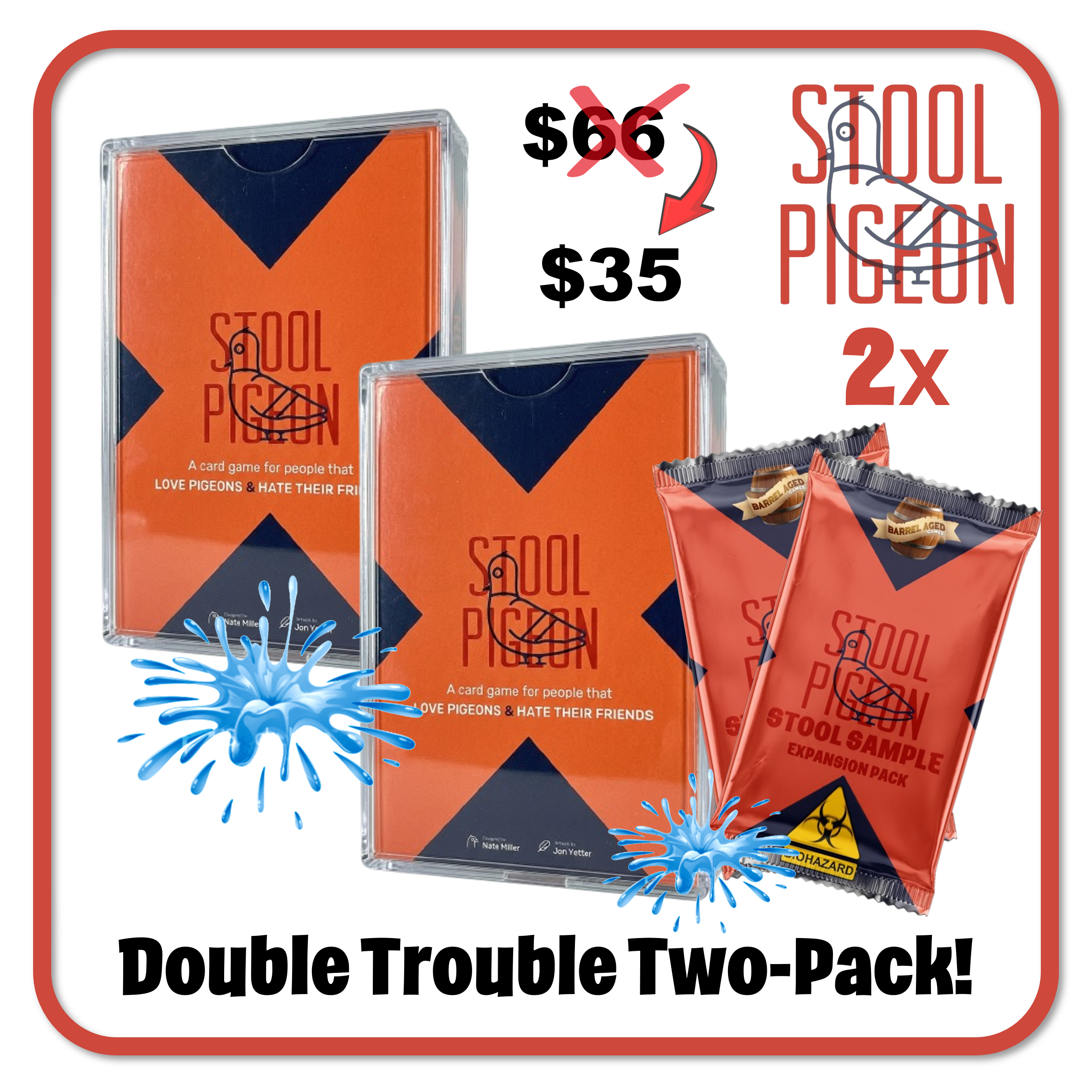 2 x Stool Pigeon: Pocket Friendly - Travel Edition (Deluxe PVC Waterproof Cards)!!