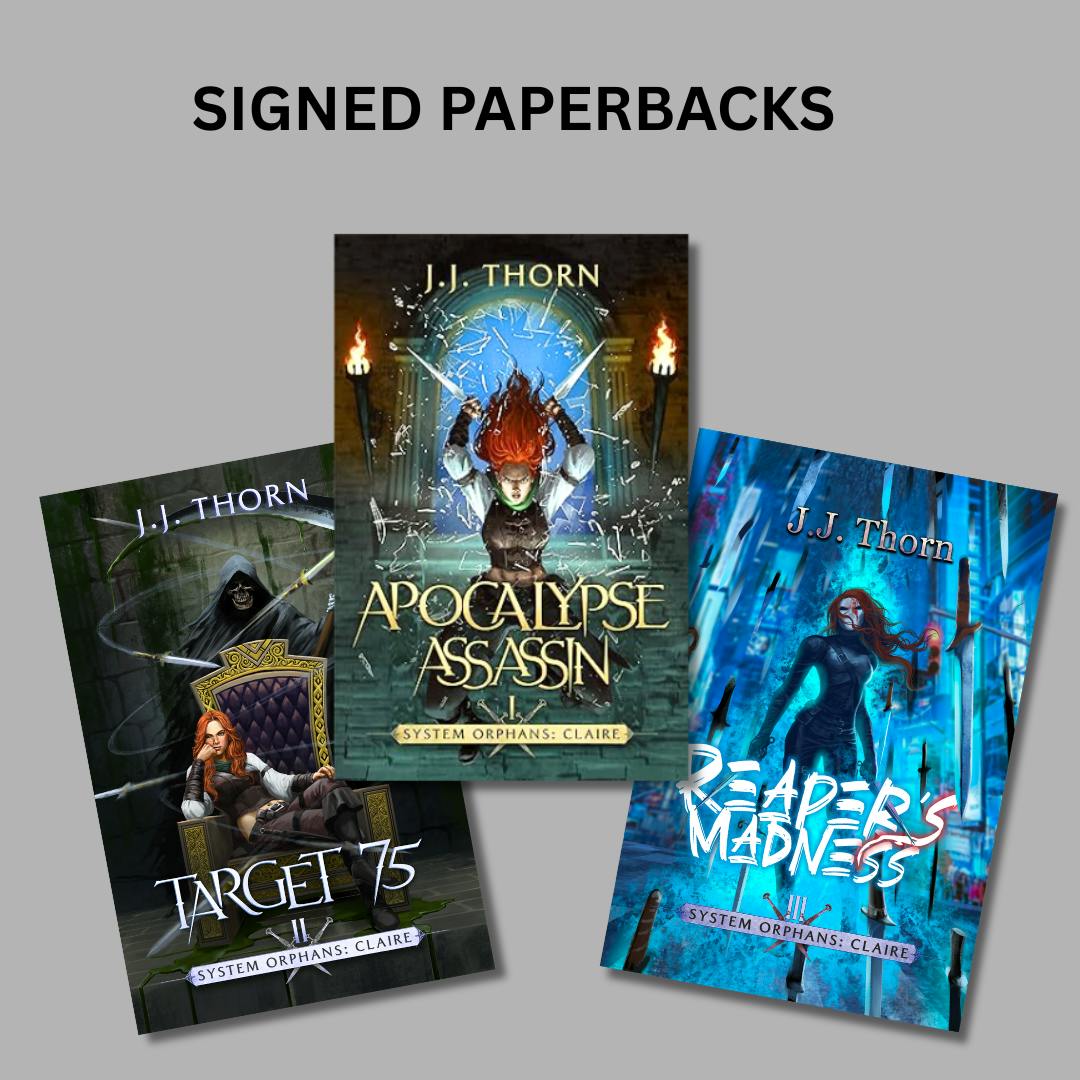 Signed copy of each book in System Orphans: Claire - 3 paperbacks