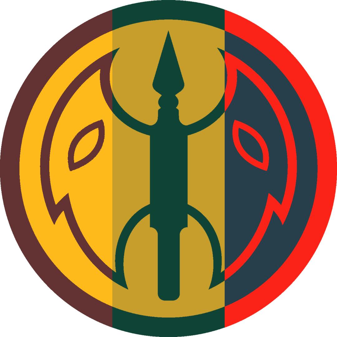  the NESS logo split into three color sets along vertical lines, from issue five's gold & burgundy on the left, to the dark & light green of issues six in the middle, to the deep blue and bright red of issue seven on the left. 