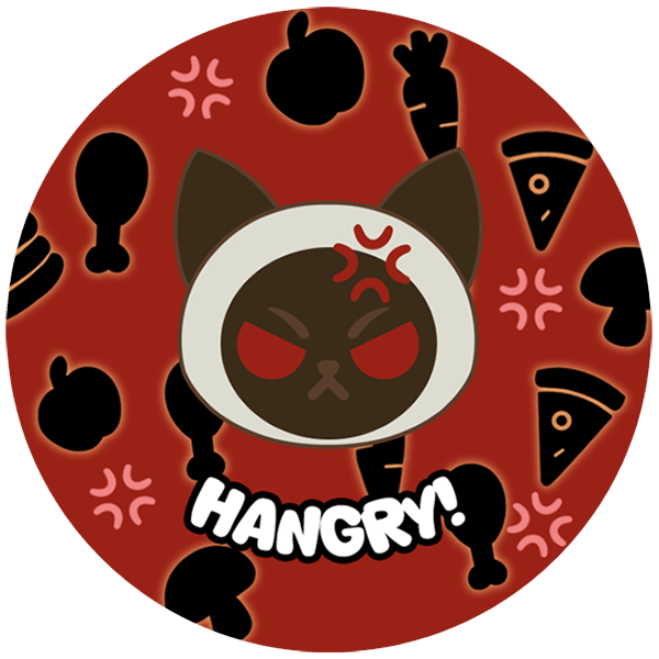 Hangry Siamese Cat 2.25 inch Button