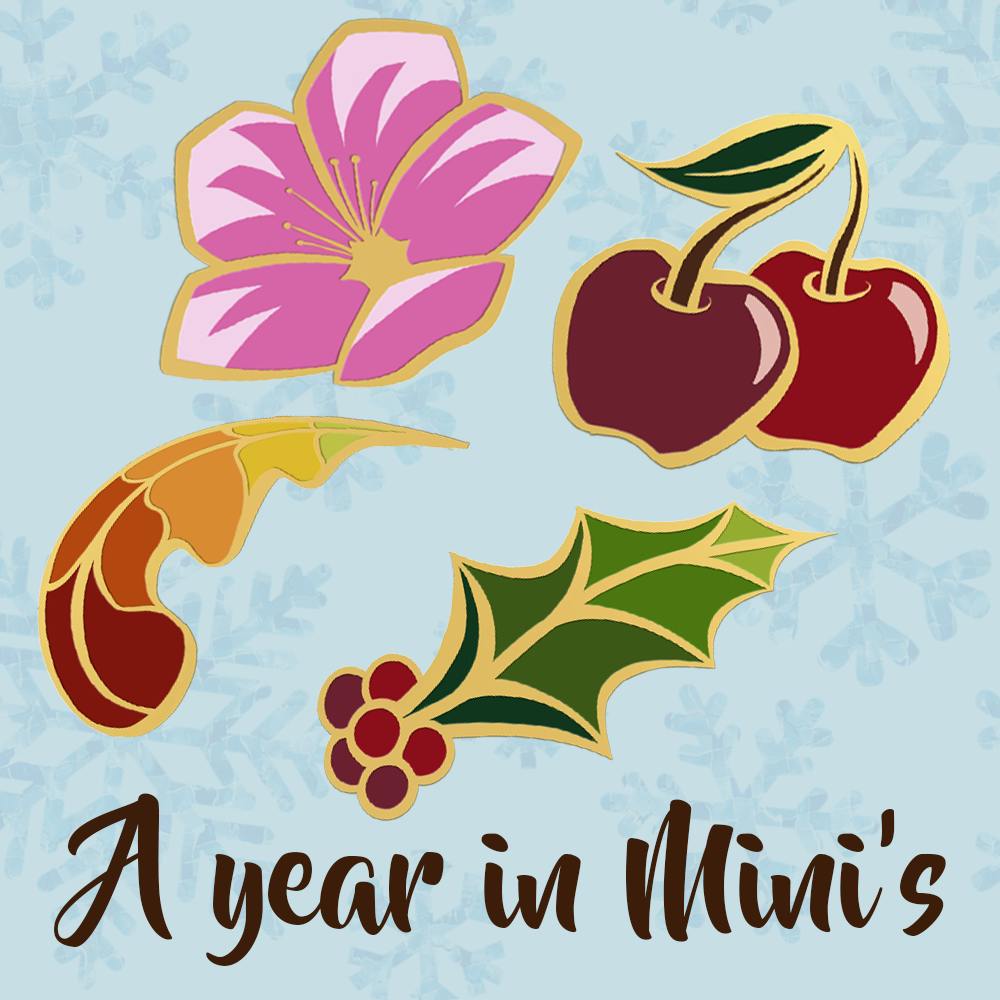 4x Mini Pins (4x0.75”) - One from every season. 