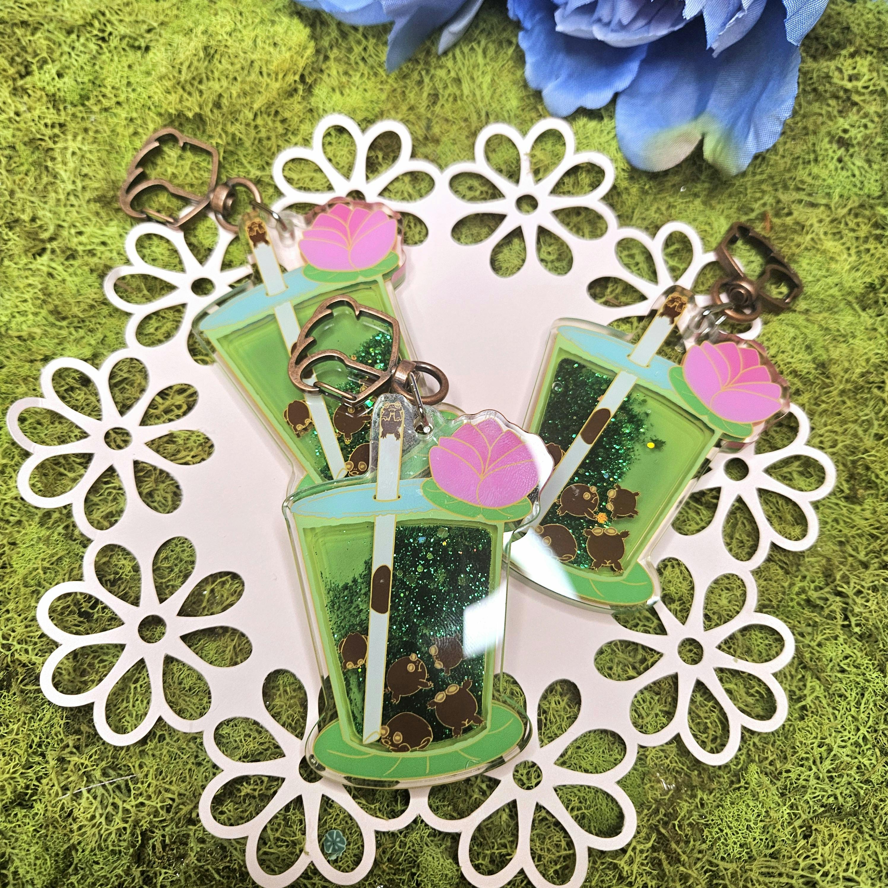 Boba Frog Quicksand Keychain