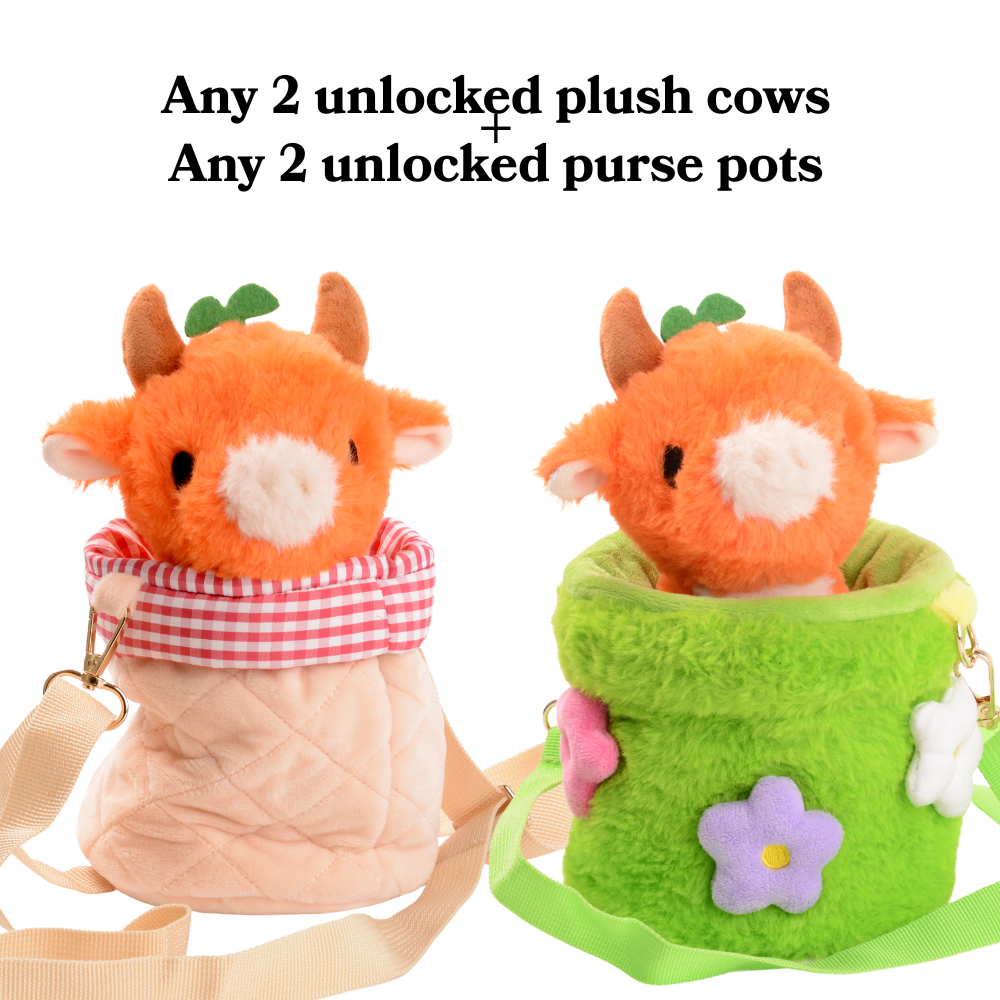Two Fruit cows and two purse pots