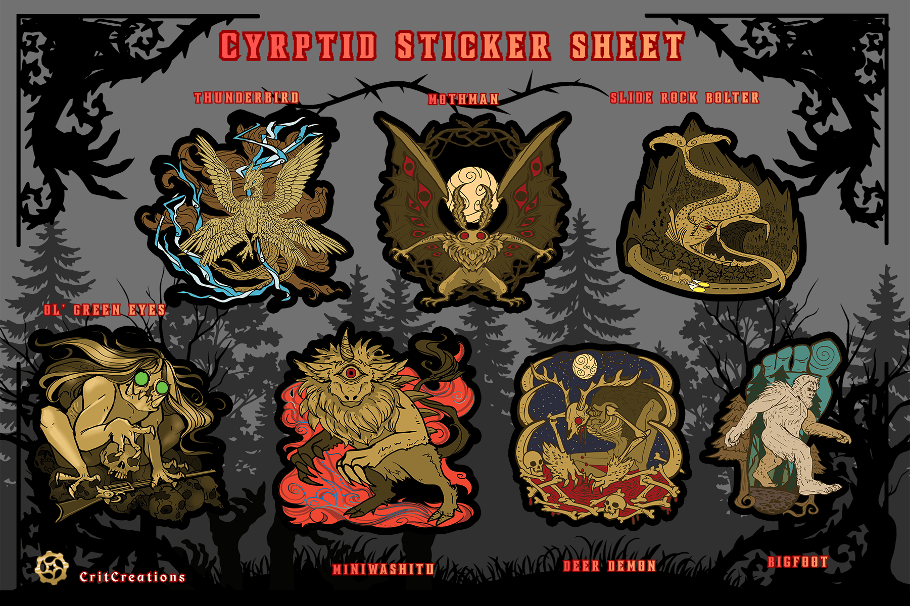 Sticker Sheet: Cryptids