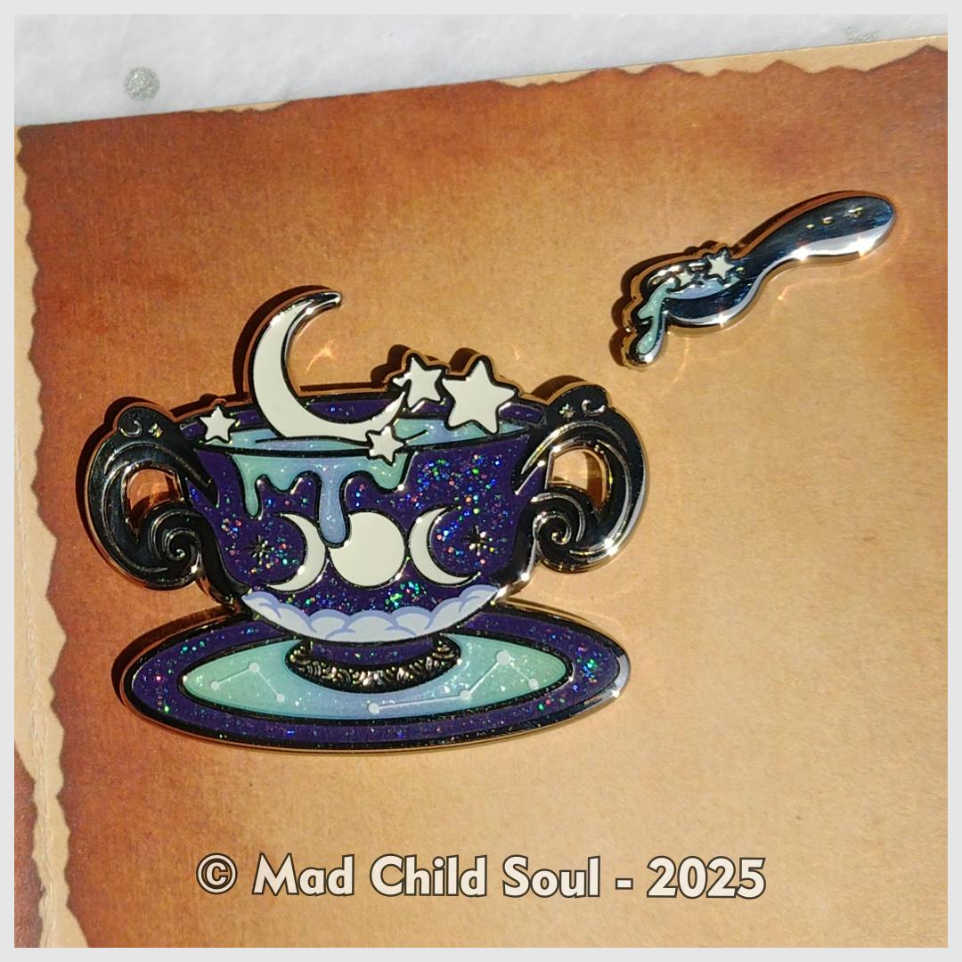 1x PIN + 1x MINI : Duo Astral Tea - Aurora Borealis